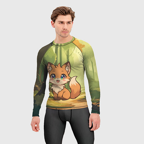 Мужской рашгард Кавайная лисичка - аниме / 3D-принт – фото 3