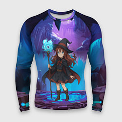 Рашгард мужской Аниме девочка маг с волшебных посохом, цвет: 3D-принт