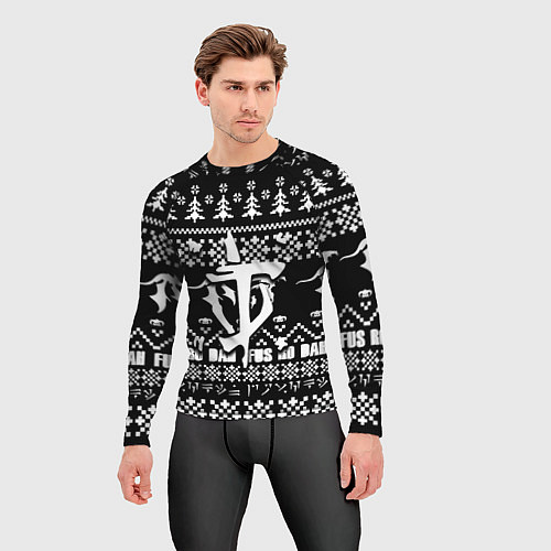 Мужской рашгард Doom x elders scrolls pattern / 3D-принт – фото 3