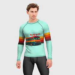 Рашгард мужской Ретро автобус ЛИАЗ-677 поп-арт, цвет: 3D-принт — фото 2