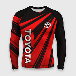 Рашгард мужской Тойота - красные полосы, цвет: 3D-принт