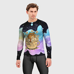 Рашгард мужской Менеджер капибара в кружке в стикерах, цвет: 3D-принт — фото 2