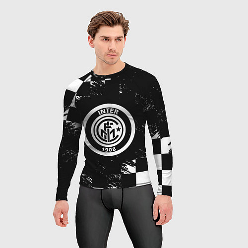 Мужской рашгард Inter клетка краски / 3D-принт – фото 3