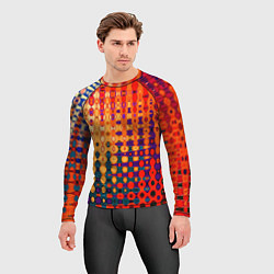 Рашгард мужской Красно-жёлтый абстракция, цвет: 3D-принт — фото 2