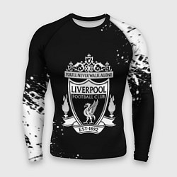 Рашгард мужской Liverpool белые краски текстура, цвет: 3D-принт