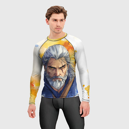 Мужской рашгард Ведьмак нарисованный красками / 3D-принт – фото 3