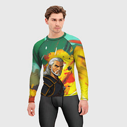 Рашгард мужской Ведьмак в аниме стиле, цвет: 3D-принт — фото 2