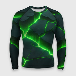 Рашгард мужской Кислотный зеленый свет из плит, цвет: 3D-принт
