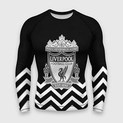 Рашгард мужской Liverpool чернобелые линии, цвет: 3D-принт
