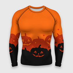 Мужской рашгард Хэллоуин счастливые тыквы
