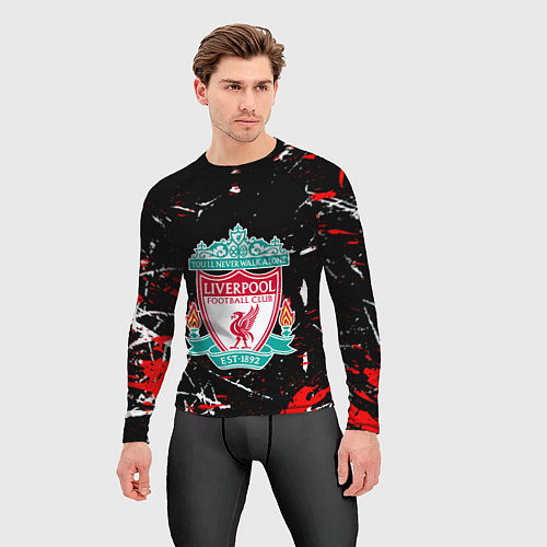 Мужской рашгард Liverpool штрихи красок / 3D-принт – фото 3