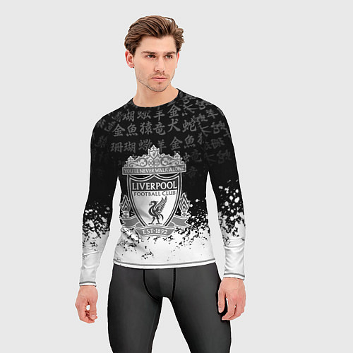 Мужской рашгард Liverpool японские символы краски / 3D-принт – фото 3