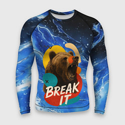 Рашгард мужской Break it злой медведь, цвет: 3D-принт