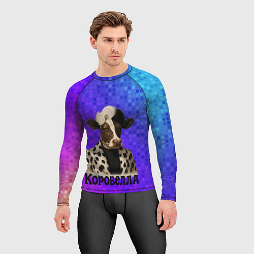 Мужской рашгард Коровелла корова модница / 3D-принт – фото 3
