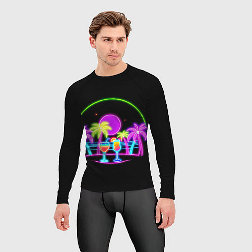 Мужской рашгард Neon tropical / 3D-принт – фото 3