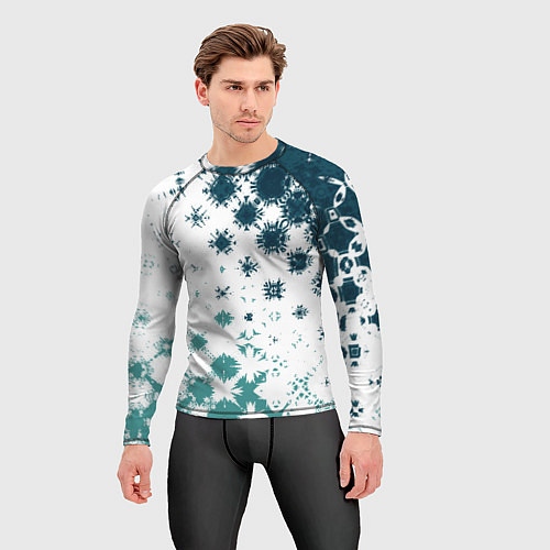Мужской рашгард Узорчатые пятна по диагонали / 3D-принт – фото 3