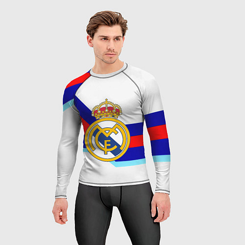 Мужской рашгард Real Madrid текстура полосы / 3D-принт – фото 3