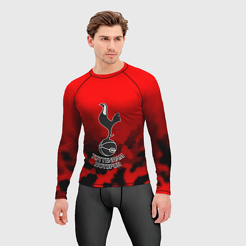 Мужской рашгард Тоттенхэм Хотспур камуфляж красный / 3D-принт – фото 3