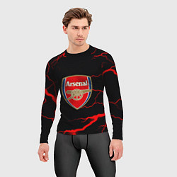Рашгард мужской Arsenal красные молнии, цвет: 3D-принт — фото 2