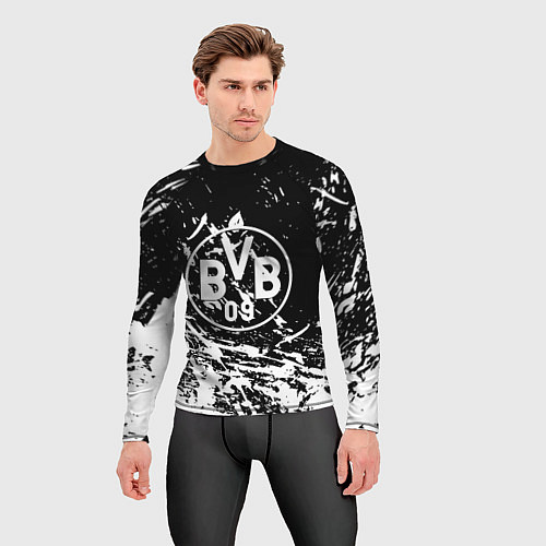 Мужской рашгард Borussia белые краски / 3D-принт – фото 3