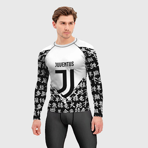 Мужской рашгард Juventus символы китайские / 3D-принт – фото 3