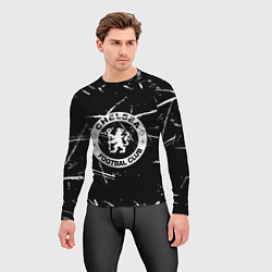 Рашгард мужской Челси штрихи красок белые, цвет: 3D-принт — фото 2