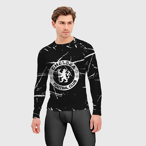 Мужской рашгард Челси штрихи красок белые / 3D-принт – фото 3
