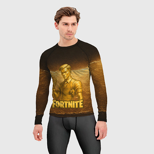Мужской рашгард Fortnite золотой Мидас / 3D-принт – фото 3