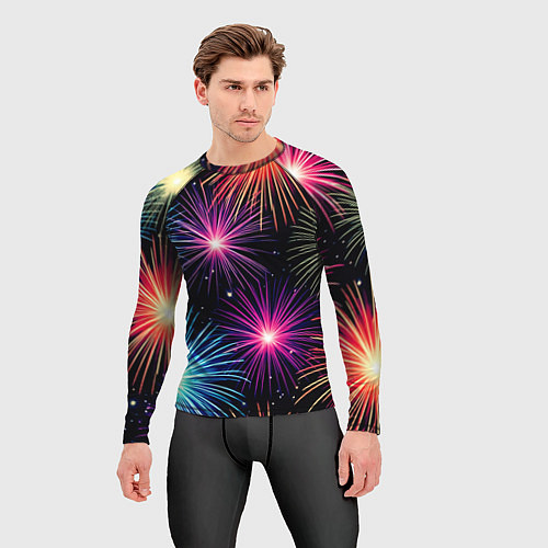 Мужской рашгард Стилизованный праздничный салют / 3D-принт – фото 3