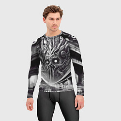 Рашгард мужской Art skull in metropolis - ai art fantasy, цвет: 3D-принт — фото 2