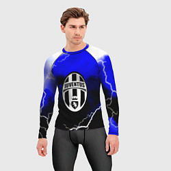Рашгард мужской Ювентус шторм молнии текстура, цвет: 3D-принт — фото 2
