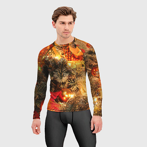 Мужской рашгард Атмосфера Рождества / 3D-принт – фото 3
