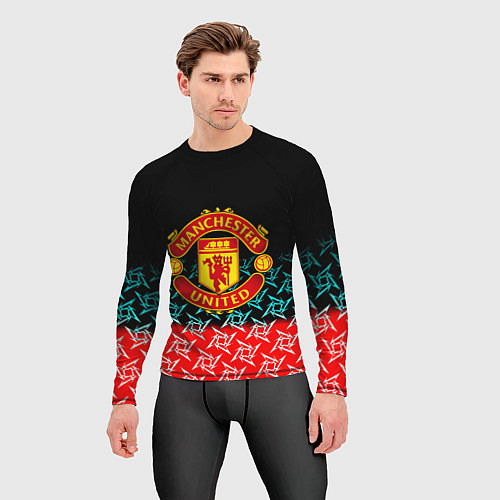 Мужской рашгард Манчестер Юнайтед ниндзя паттерн / 3D-принт – фото 3