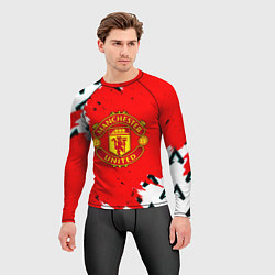 Рашгард мужской Манчестер Юнайтед символы краски, цвет: 3D-принт — фото 2