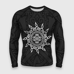 Рашгард мужской Славянский оберег белобог и этнический орнамент, цвет: 3D-принт