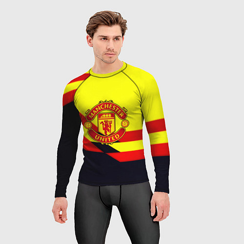 Мужской рашгард Манчестер Юнайтед геометрия спорт / 3D-принт – фото 3