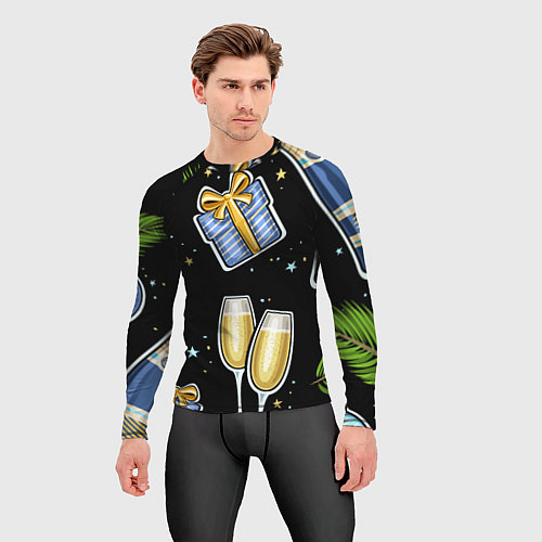 Мужской рашгард Новогодний вайб / 3D-принт – фото 3
