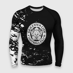 Рашгард мужской Лестер сити краски белые, цвет: 3D-принт