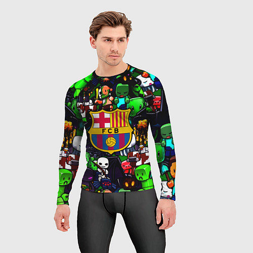 Мужской рашгард Minecraft x barcelona fc / 3D-принт – фото 3