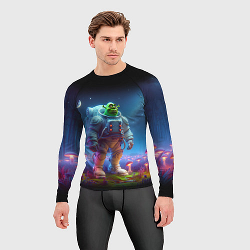 Мужской рашгард Шрек бравый космонавт - неоновое свечение / 3D-принт – фото 3