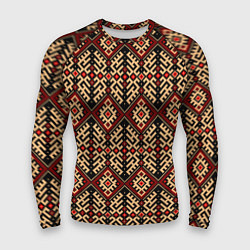 Мужской рашгард Славянский вышивной орнамент макошь