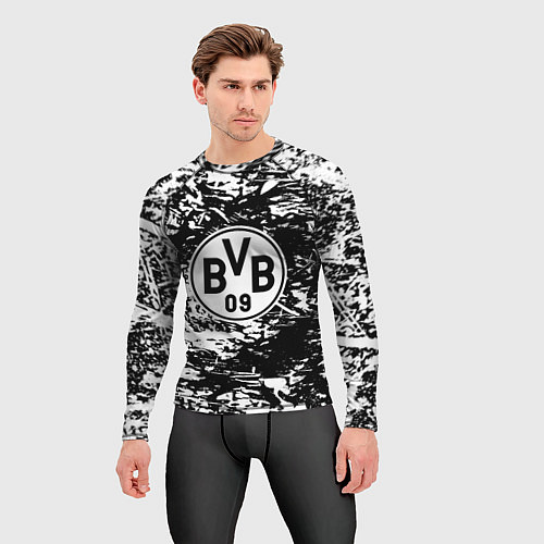 Мужской рашгард Боруссиа белые краски / 3D-принт – фото 3