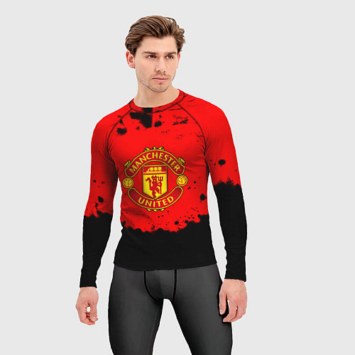 Мужской рашгард Манчестер Юнайтед краски брызги / 3D-принт – фото 3