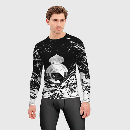 Мужской рашгард Реал Мадрид краски текстура / 3D-принт – фото 3