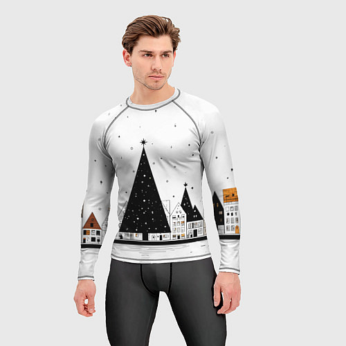 Мужской рашгард Новый год - минимализм / 3D-принт – фото 3