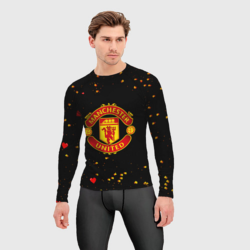 Мужской рашгард Манчестер Юнайтед пиксели / 3D-принт – фото 3