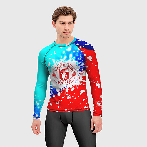 Мужской рашгард Манчестер Юнайтед неон / 3D-принт – фото 3