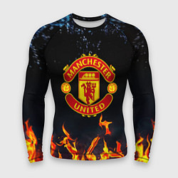 Рашгард мужской Манчестер Юнайтед лёд и огонь, цвет: 3D-принт