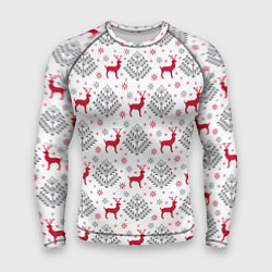 Рашгард мужской Олени среди елей, цвет: 3D-принт