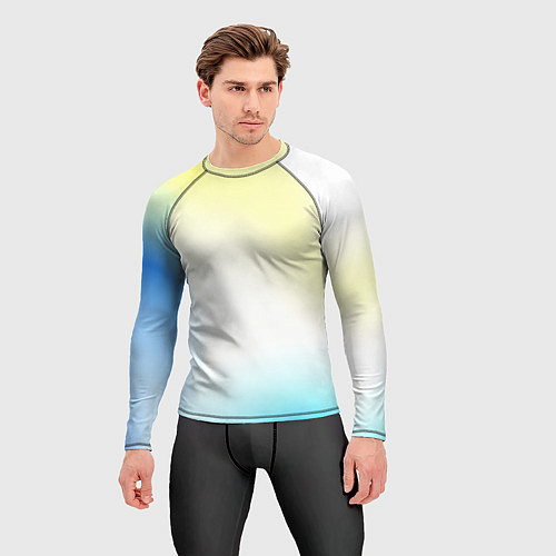 Мужской рашгард Color yellow blue white / 3D-принт – фото 3